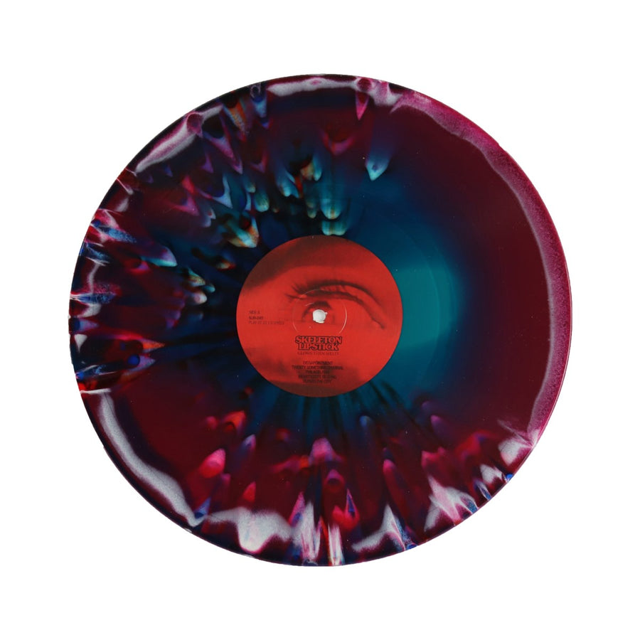 Skeleton Lipstick - Glows Then Melts Exclusive Limited Edition Blu/Red/White with Blue Splatter Color Vinyl LP Record