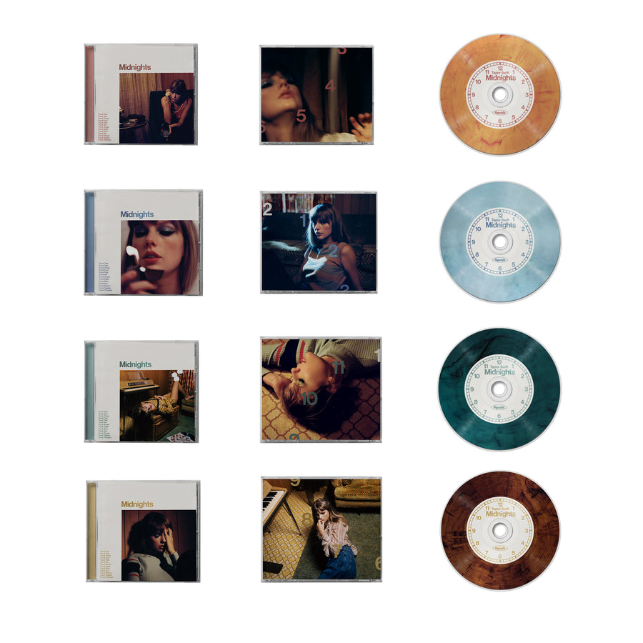 Taylor Swift - Midnights Exclusive 4x Colored CD Clock Edition Bundle Pack