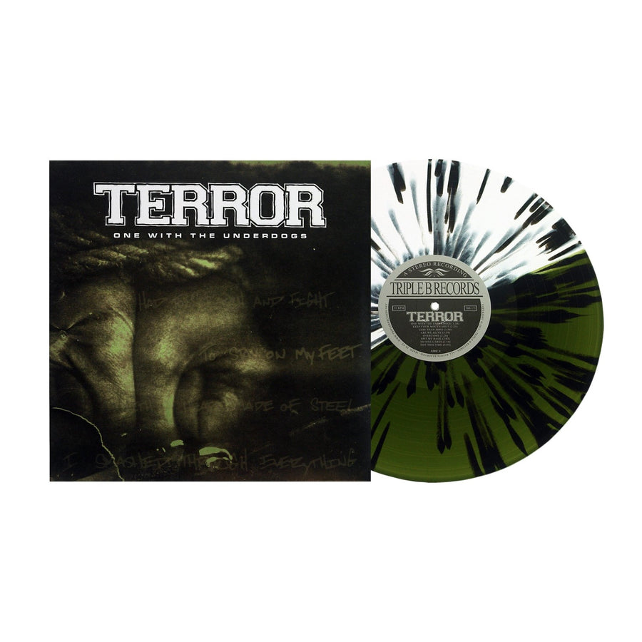 Terror - One with The Underdogs Exclusive Limited Edition White/Olive/Black Splatter Color Vinyl LP Record