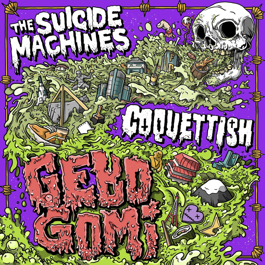The Suicide Machines/Coquettish - Gebo Gomi Exclusive Green/Purple Smash Color Vinyl LP Limited Edition #200 Copies