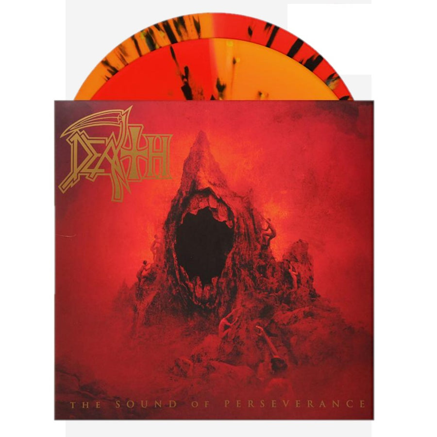 Death - The Sound Of Perseverance Exclusive Limited Edition Red / Orange Split With Black Splatter Vinyl LP Track list DISC 1 1.	Scavenger Of Human Sorrow 2.	Bite The Pain 3.	Spirit Crusher 4.	Story To Tell DISC 2 1.	Flesh And The Power It Holds 2.	Voice Of The Soul 3.	To Forgive Is To Suffer 4.	A Moment Of Clarity 5.	Painkiller