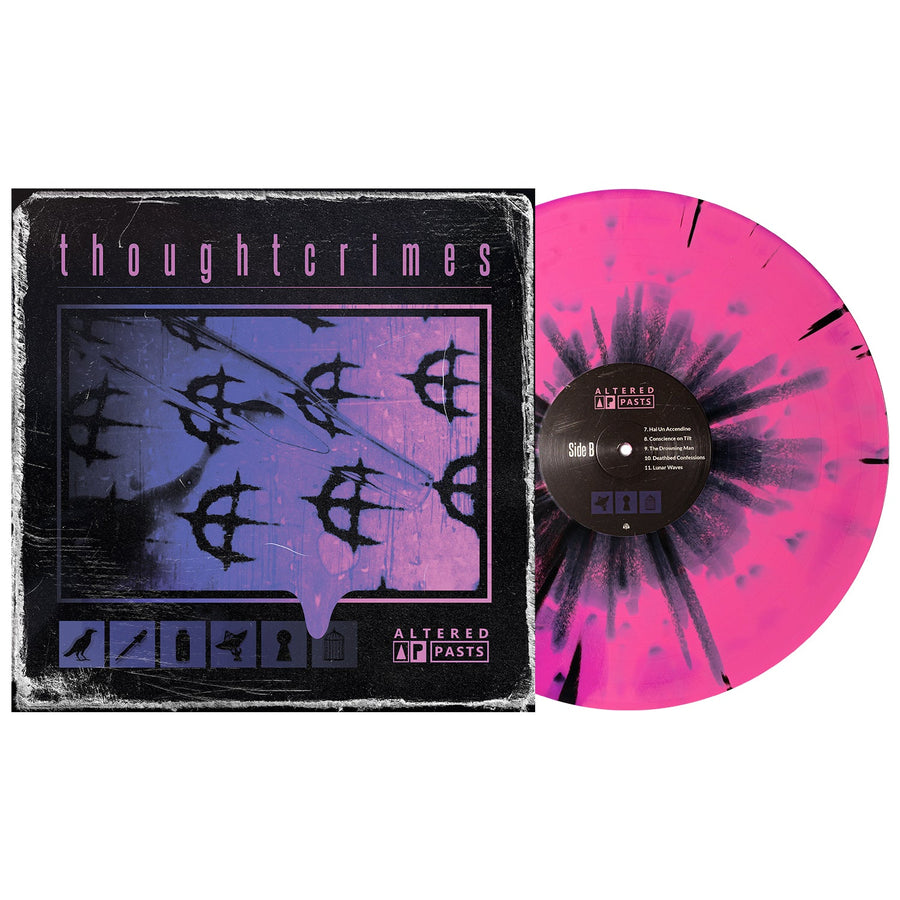 Thoughtcrimes - Altered Pasts Exclusive Neon Violet & Hot Pink Aside/Bside Black Splatter Color Vinyl LP Limited Edition #400 Copies