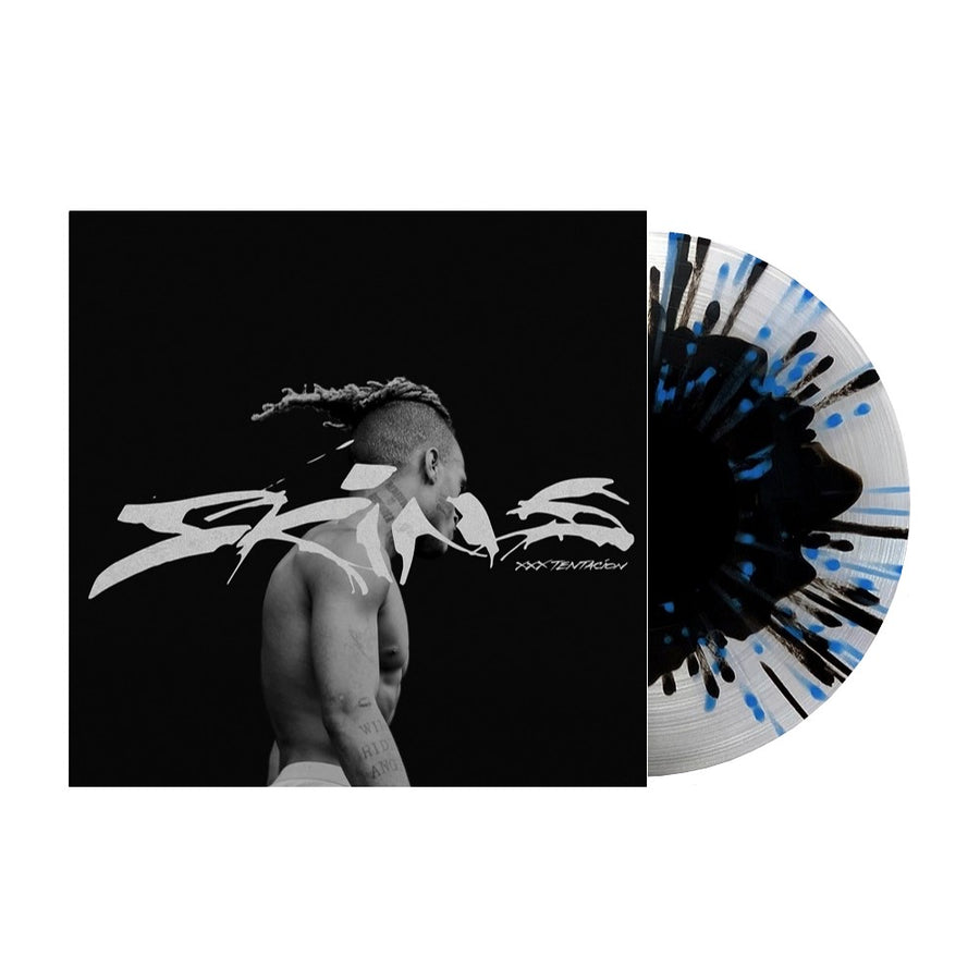 XXXtentacion - Skins Exclusive Limited Edition Clear/Black Color in Color with Blue Splatter Color Vinyl LP Record