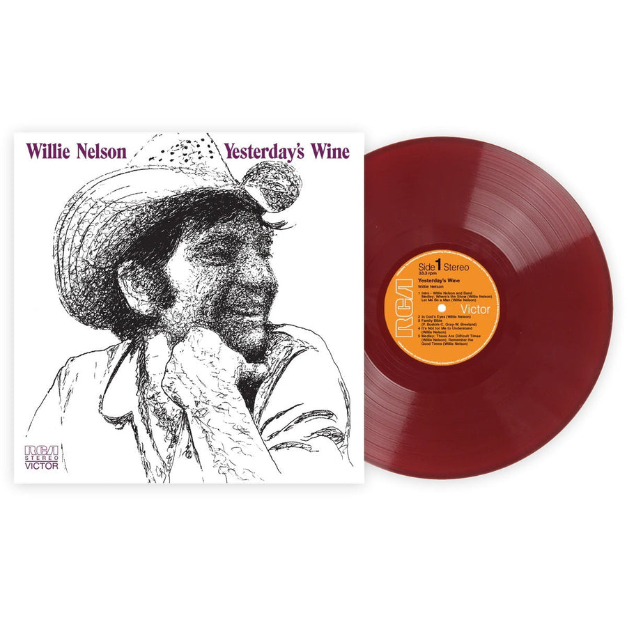 Willie Nelson Yesterday's Wine 1971 Exclusive Club Edition Red Color Vinyl LP Record